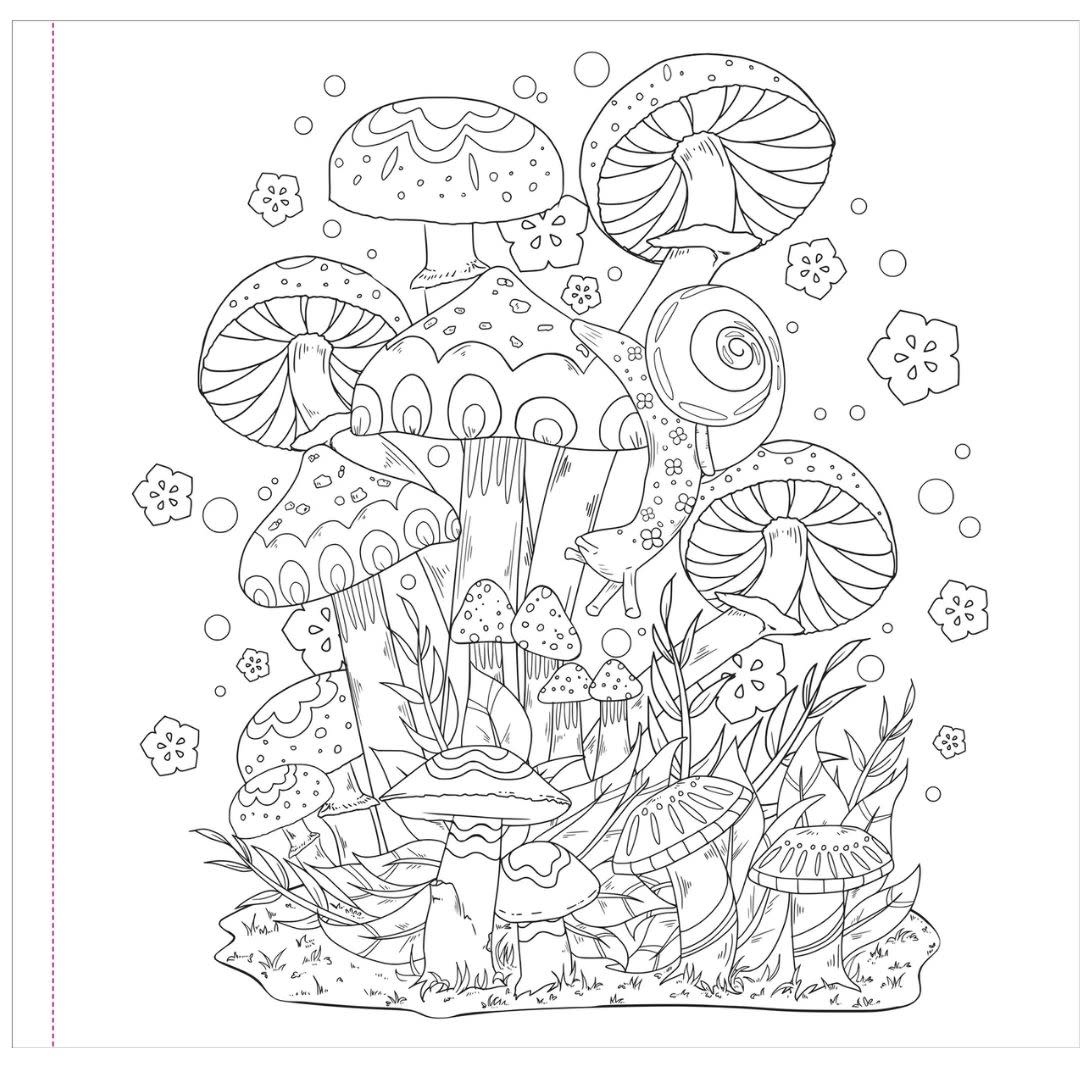 Peter Pauper Mushrooms Adult Coloring Book