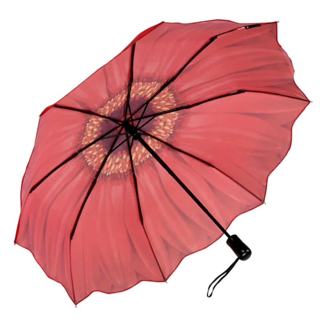 Galleria Folding Umbrella Red Daisy