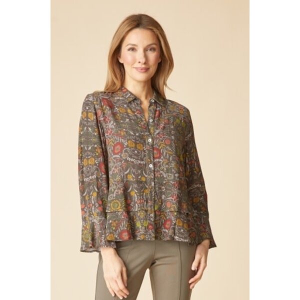 Habitat Clothes to Live In Rayon Crepe Garden Flounce Shirt