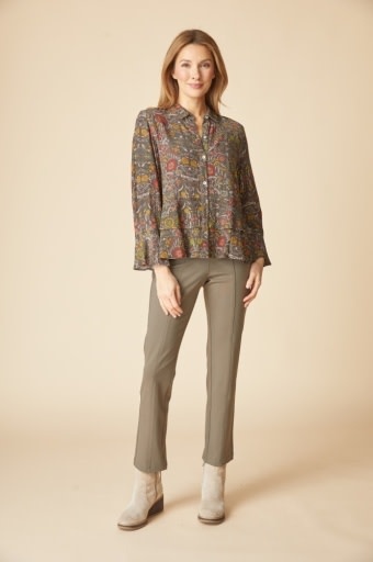 Habitat Clothes to Live In Rayon Crepe Garden Flounce Shirt