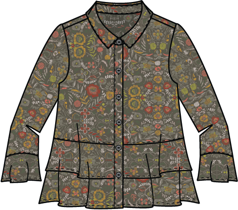 Habitat Clothes to Live In Rayon Crepe Garden Flounce Shirt