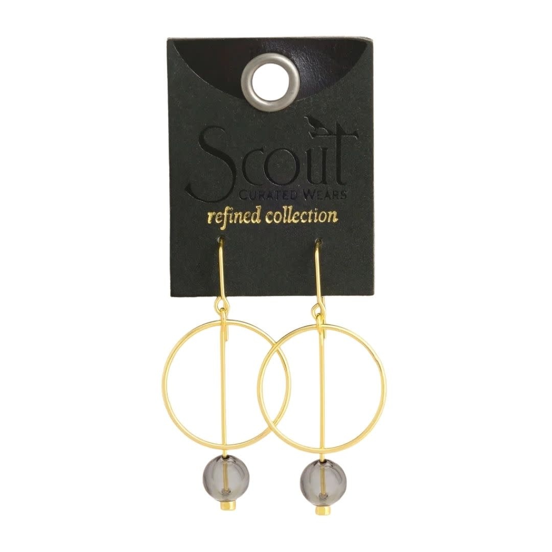 Scout Curated Wears Refined Glass Drop Earrings - Smoke/Gold