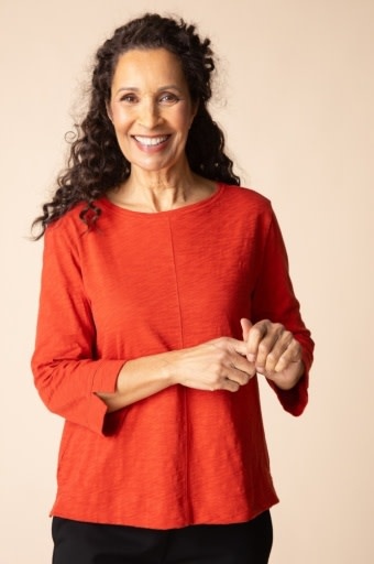 Habitat Clothes to Live In Cotton Pebble Coverstitch Boatneck