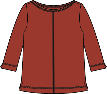 Habitat Clothes to Live In Cotton Pebble Coverstitch Boatneck
