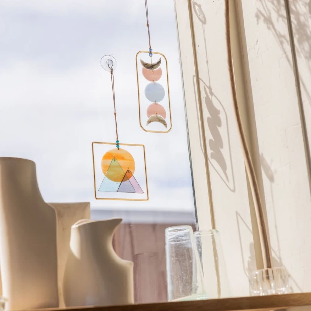 Scout Curated Wears Stained Glass Light Catcher -  Sunset Mountains