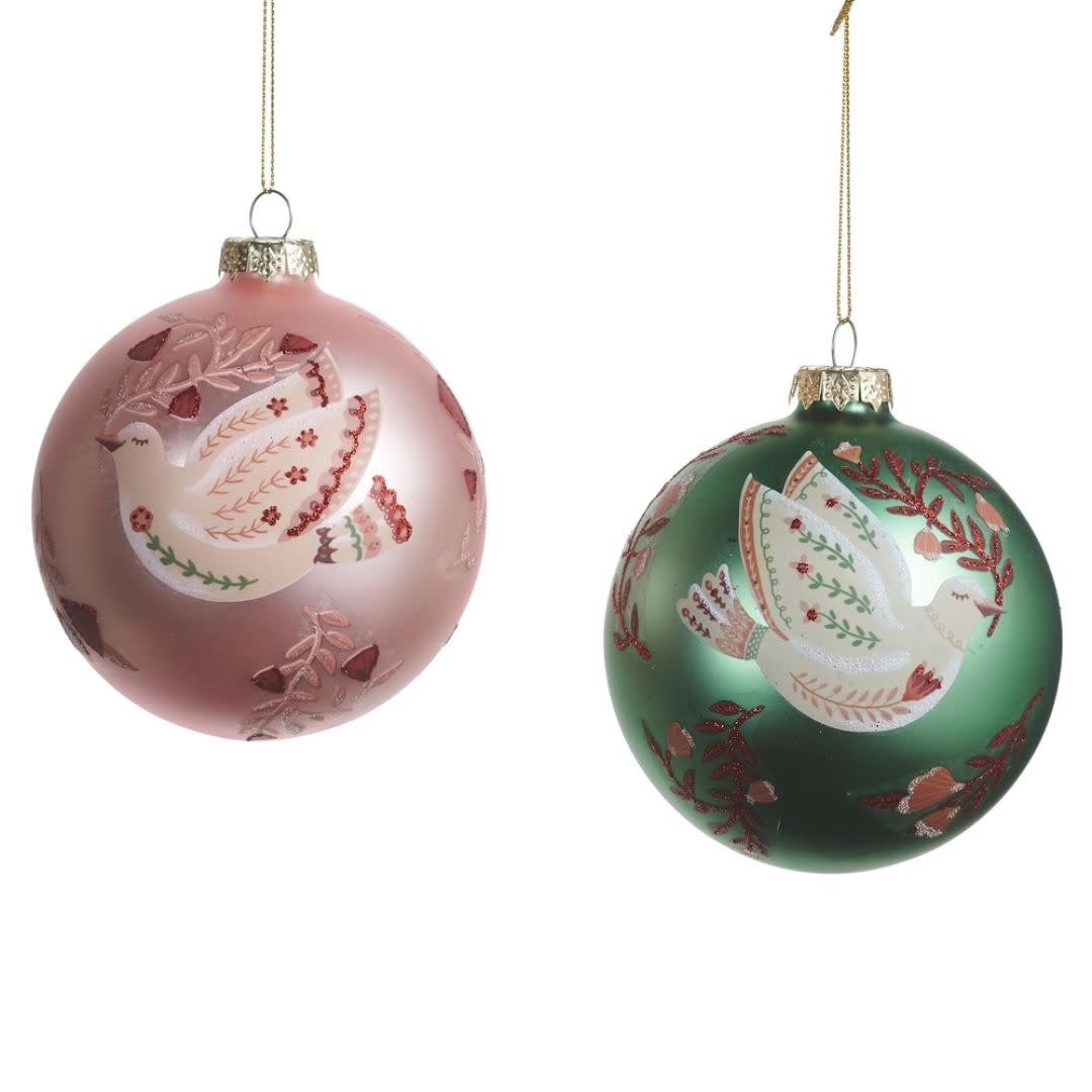 Raz Imports 4" Vintage Craft Dove Ball Ornament