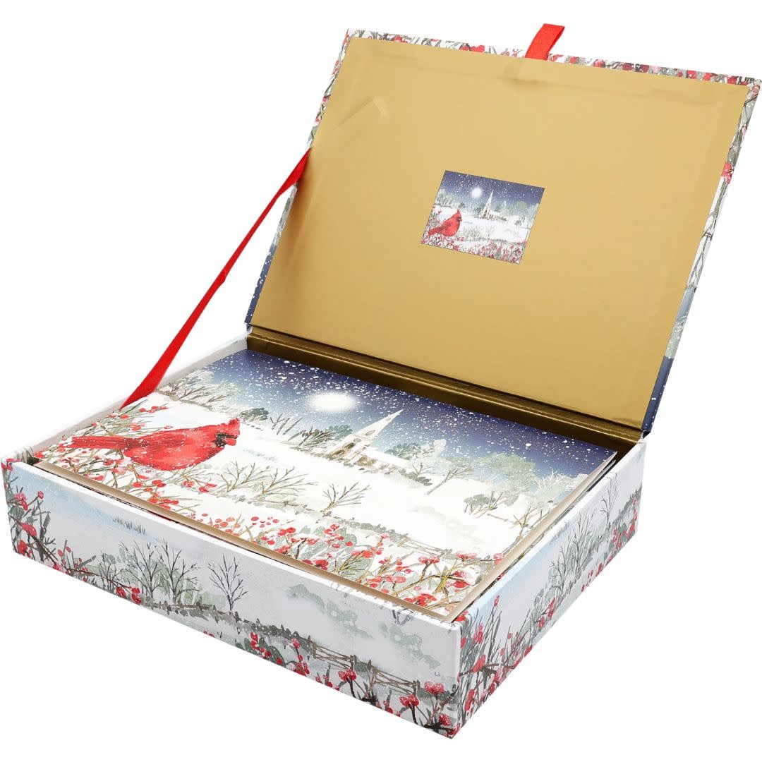 Peter Pauper Cardinal in Moonlight Deluxe Boxed  Holiday Cards
