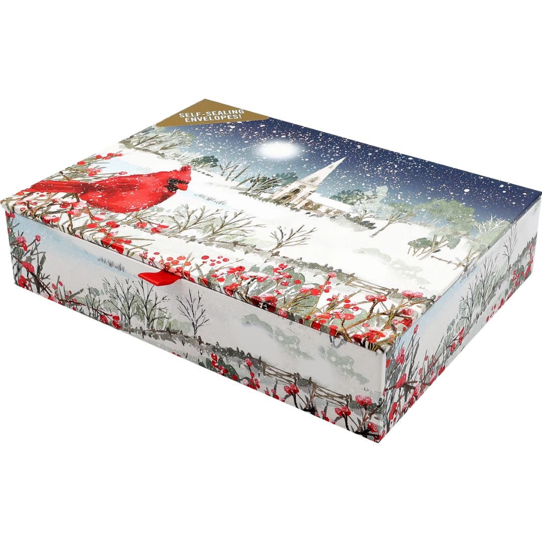 Peter Pauper Cardinal in Moonlight Deluxe Boxed  Holiday Cards