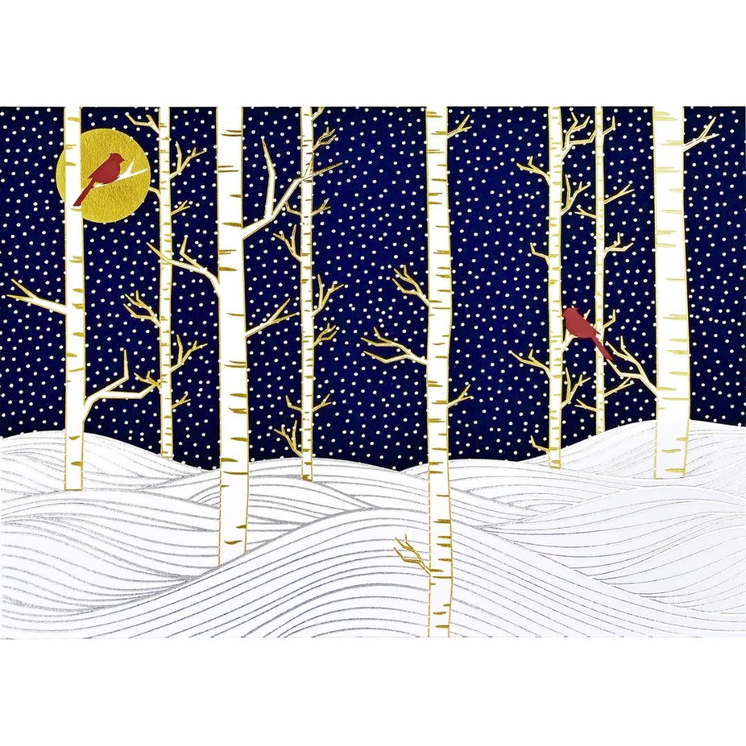 Peter Pauper Birch Trees in Winter Deluxe Boxed  Holiday Cards