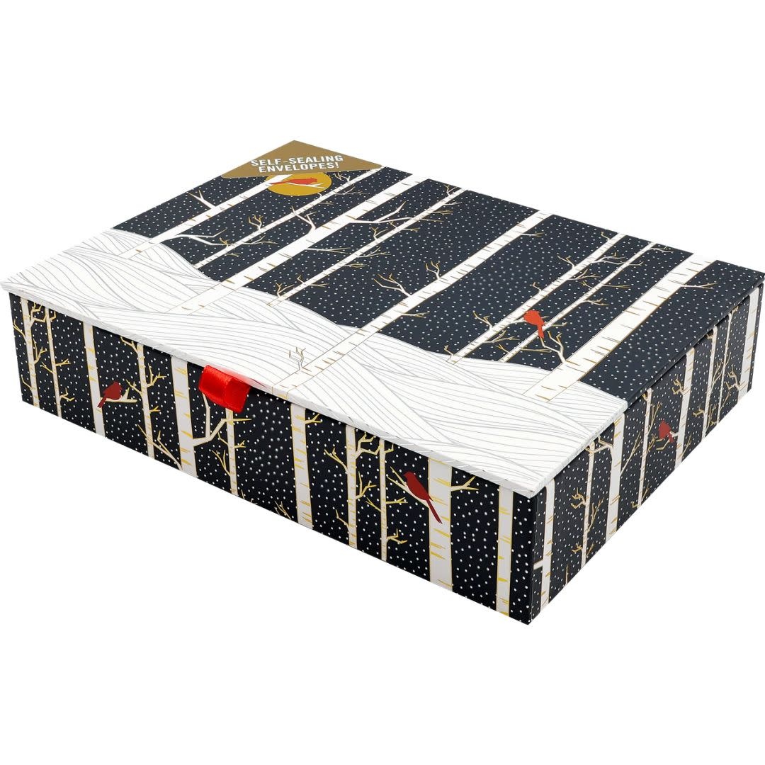 Peter Pauper Birch Trees in Winter Deluxe Boxed  Holiday Cards