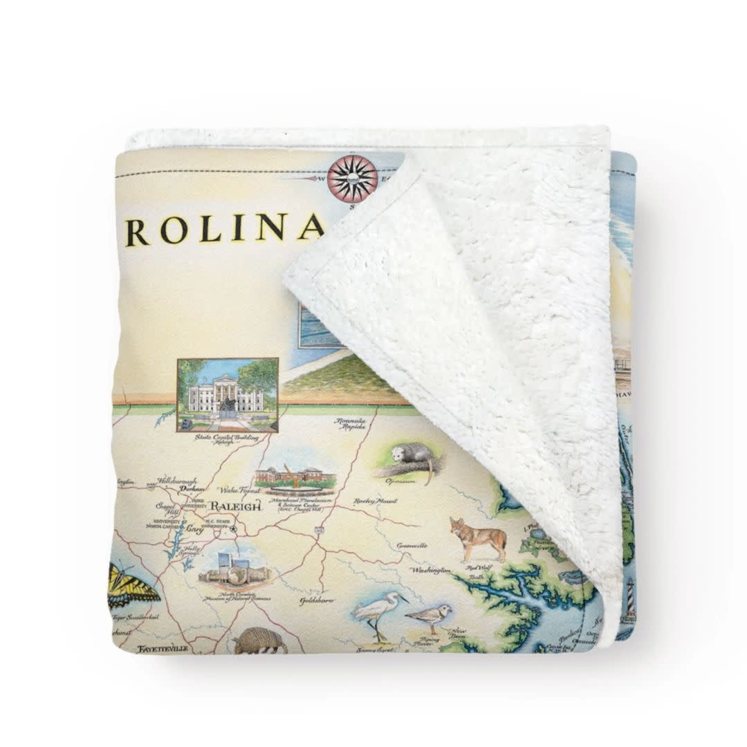 Xplorer Maps Fleece Blanket - North Carolina