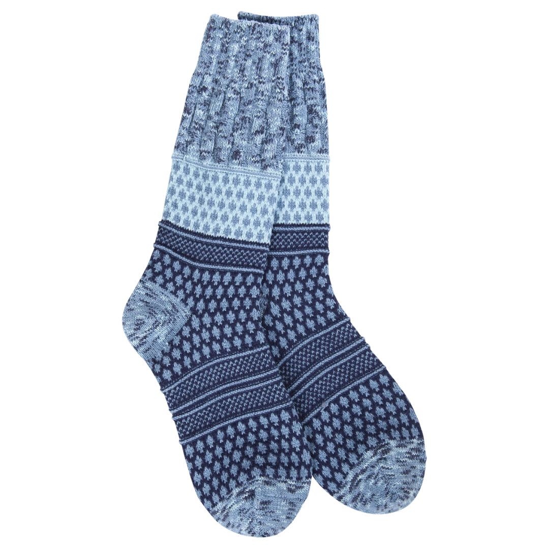 World's Softest Socks Women's Gallery Textured Crew  OS Peacoat Multi