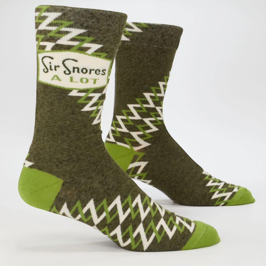 Blue Q Sir Snores A Lot Men's Crew Socks