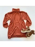 Tween Rust Cable Knit Tunic Dress