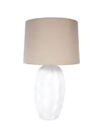 Old World Design LLC LARGE WHITE GESSO LIBBIE TABLE LAMP WITH NATURAL LINEN SHADE