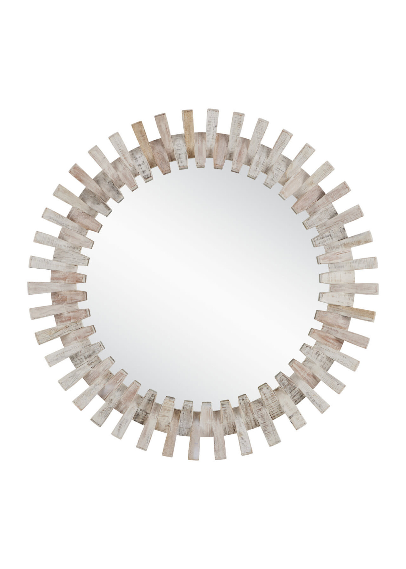 Currey & Company Diza Round Whitewash Mirror