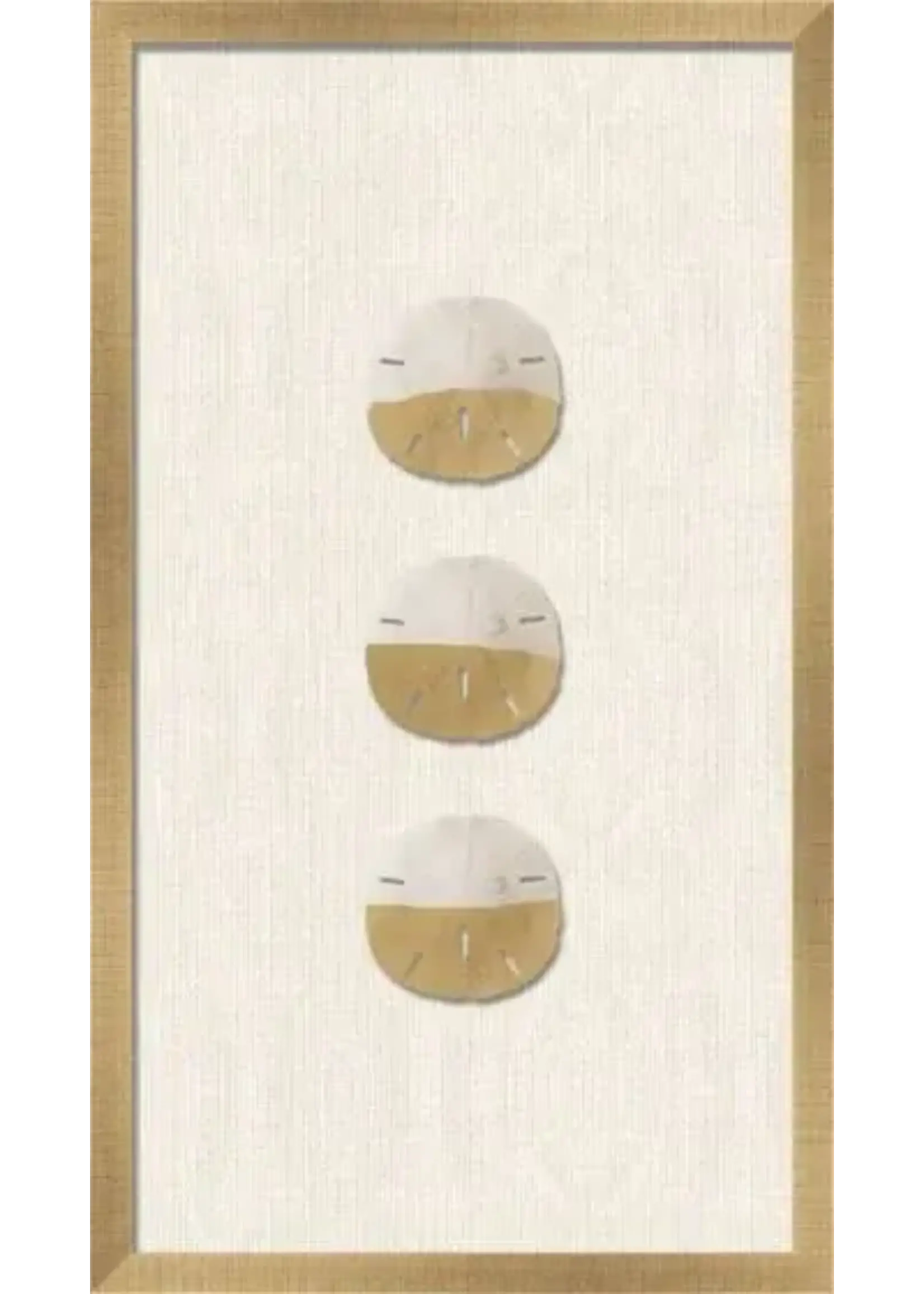 Iconic Pineapple Gold-Dipped Sand Dollar on White Linen