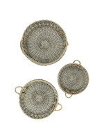 Vagabond Vintage XLarge Round Willow Serving Trays - Set of 3