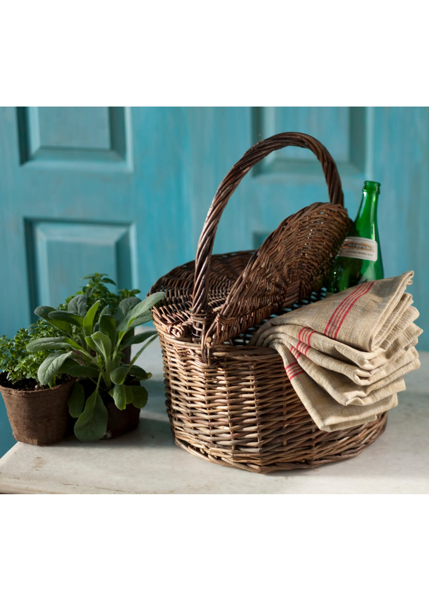 Vagabond Vintage Handmade Willow Picnic Basket