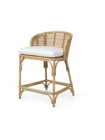 Palecek Camino OD 24" Counter Stool - Natural - In/Out Ivory Lthrette