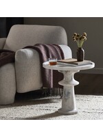 Four Hands Skylar End Table - Polished White Marble