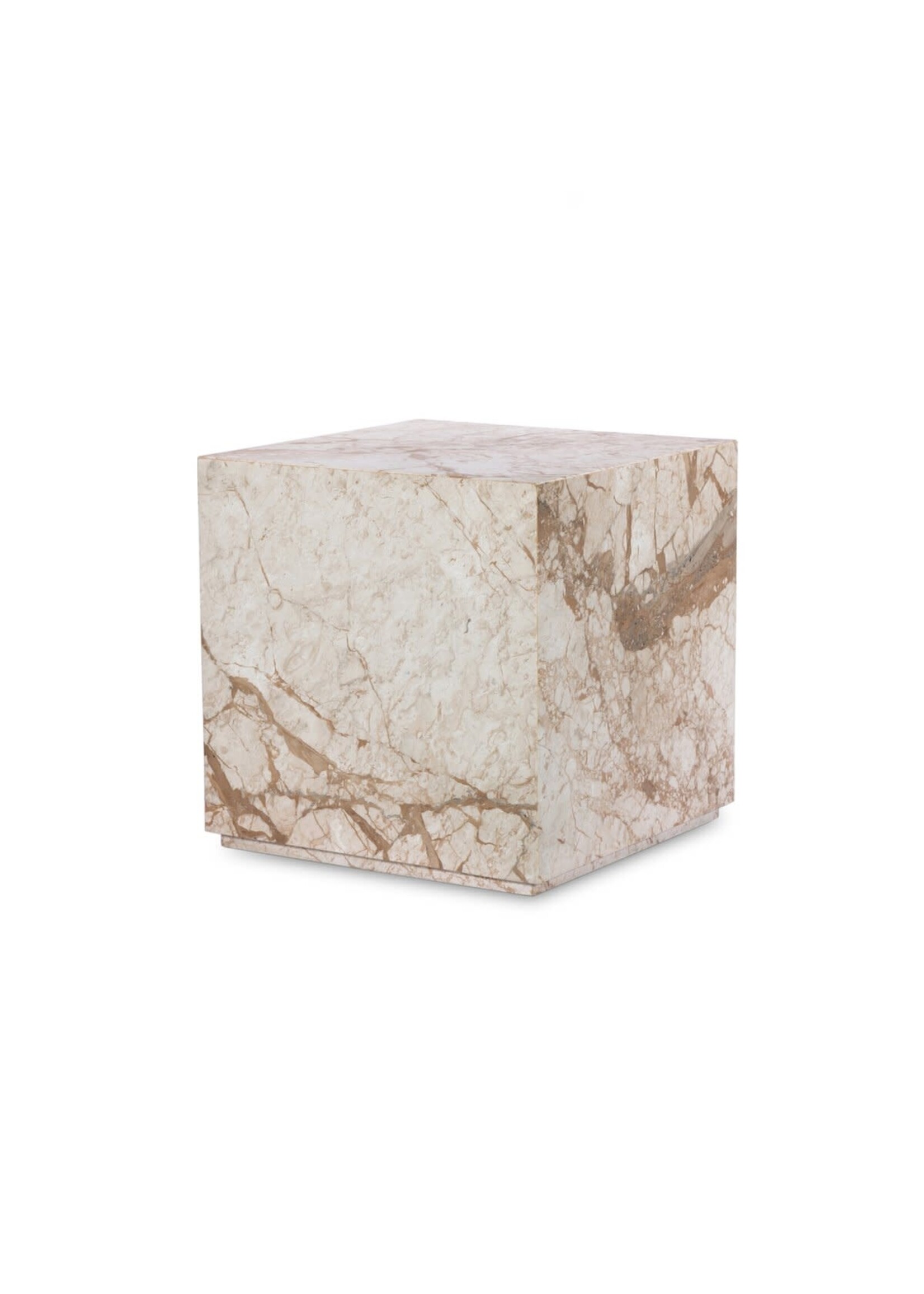 Four Hands Modern Marble Plinth End Table - Desert Taupe