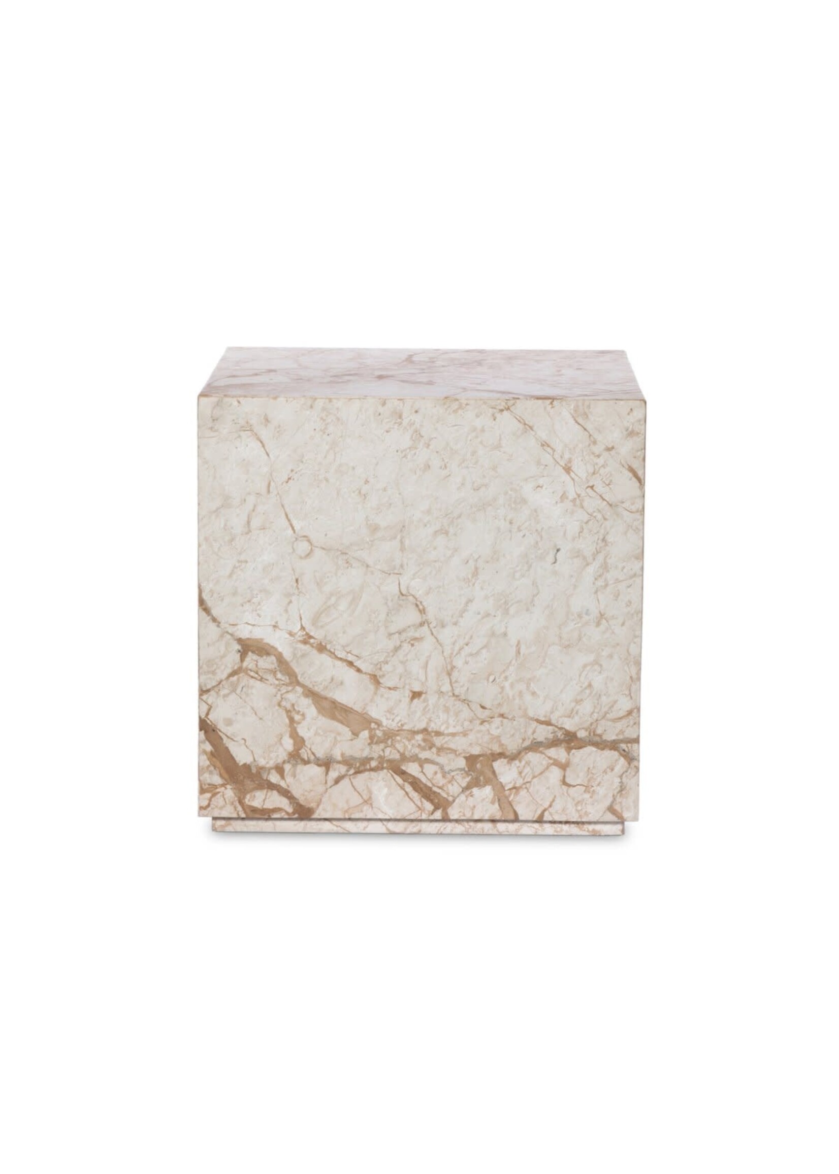 Four Hands Modern Marble Plinth End Table - Desert Taupe