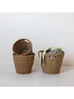 Creative Co-Op Hand-Woven Seagrass Basket w/ Handle Large