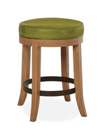 Lee Industries L5973-51SW Leather Counter Stool in Buckskin Ash, Ebony Finish, Nickel Ring