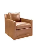 Classic Home Clark Swivel Accent Chair Sahara Leather