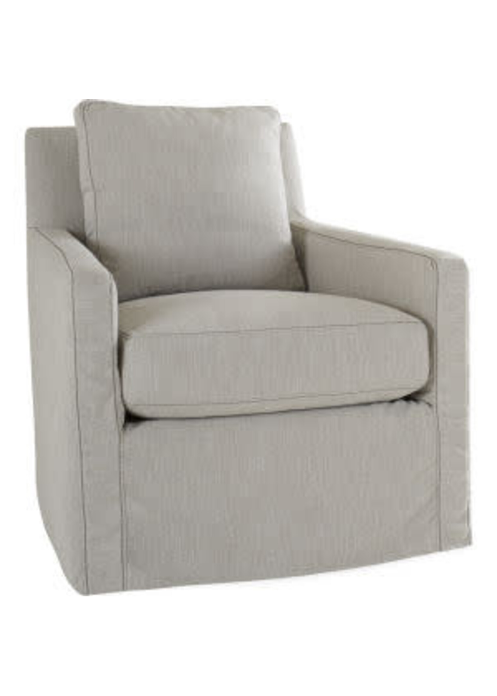 Lee Industries C1296-01SW Slipcovered Swivel Chair in Gentry Spa