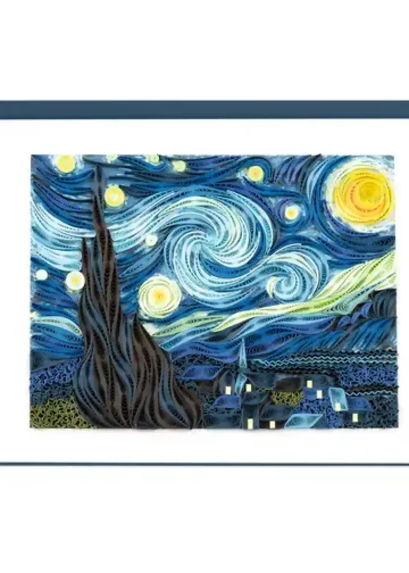 Quilling Cards Artist Series - Quilled Starry Night, Van Gogh Greeting Card