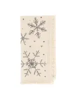 Karma Embroidered Cotton Dinner Napkins Snowflake S/4