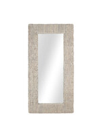 Jeffan Avalone Leaning Abaca Mirror, 79"High, White Wash