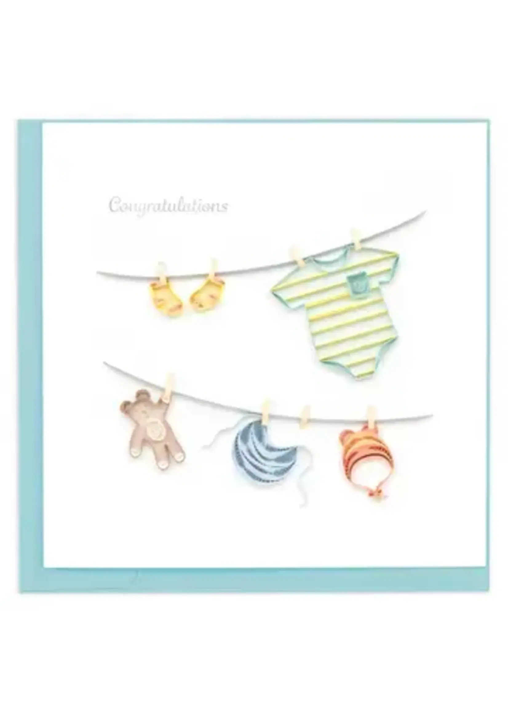 Quilling Cards Baby Clothesline Greeting Card