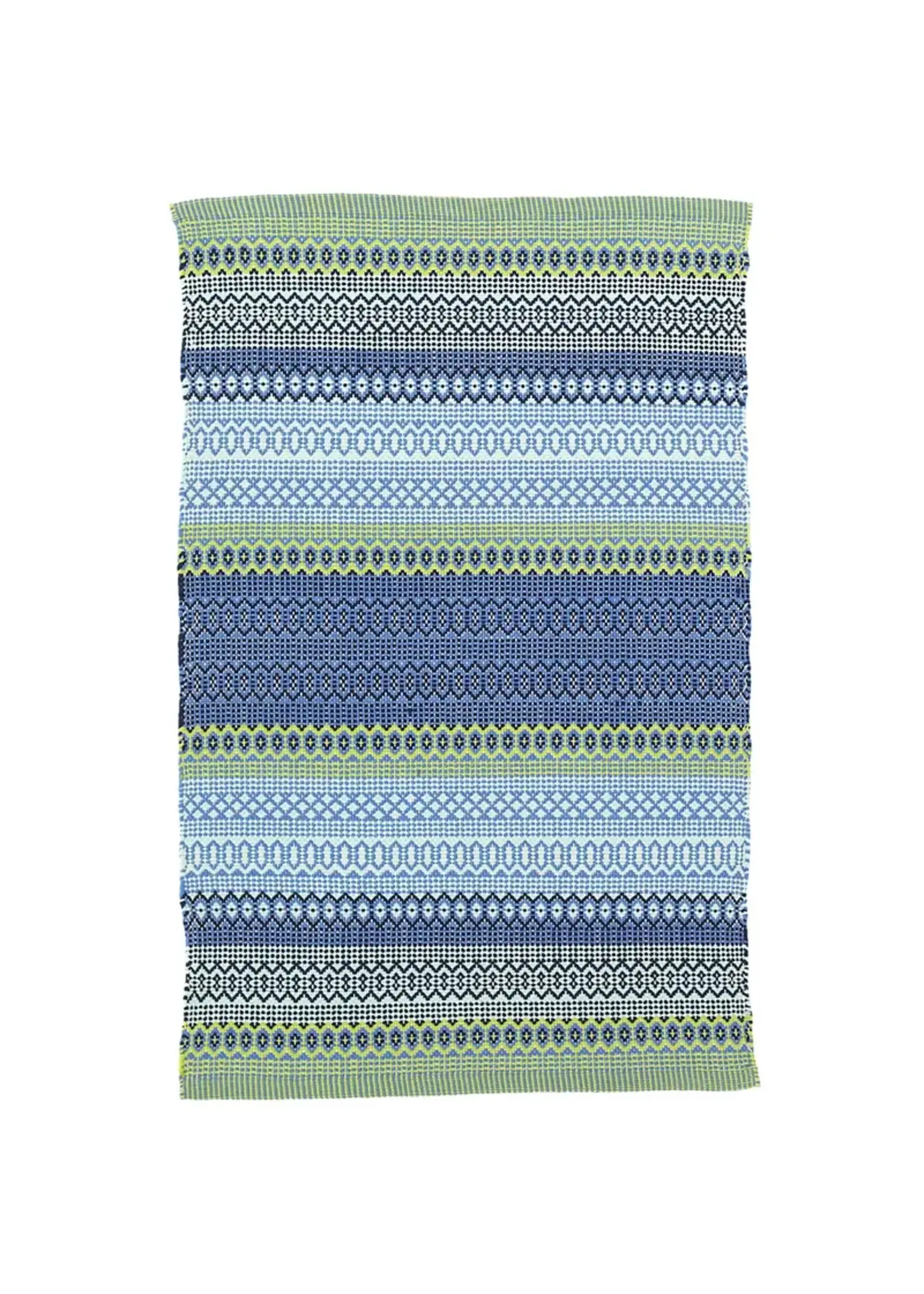Annie Selke Fiesta Stripe French Blue/Green I/O 2x3 Rug
