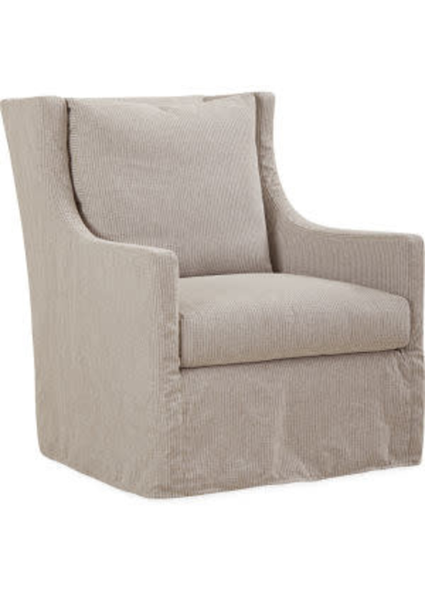 Lee Industries C1211-01SW Slipcovered Swivel Chair - Sanderling Natural/Cloud 9 Cushions