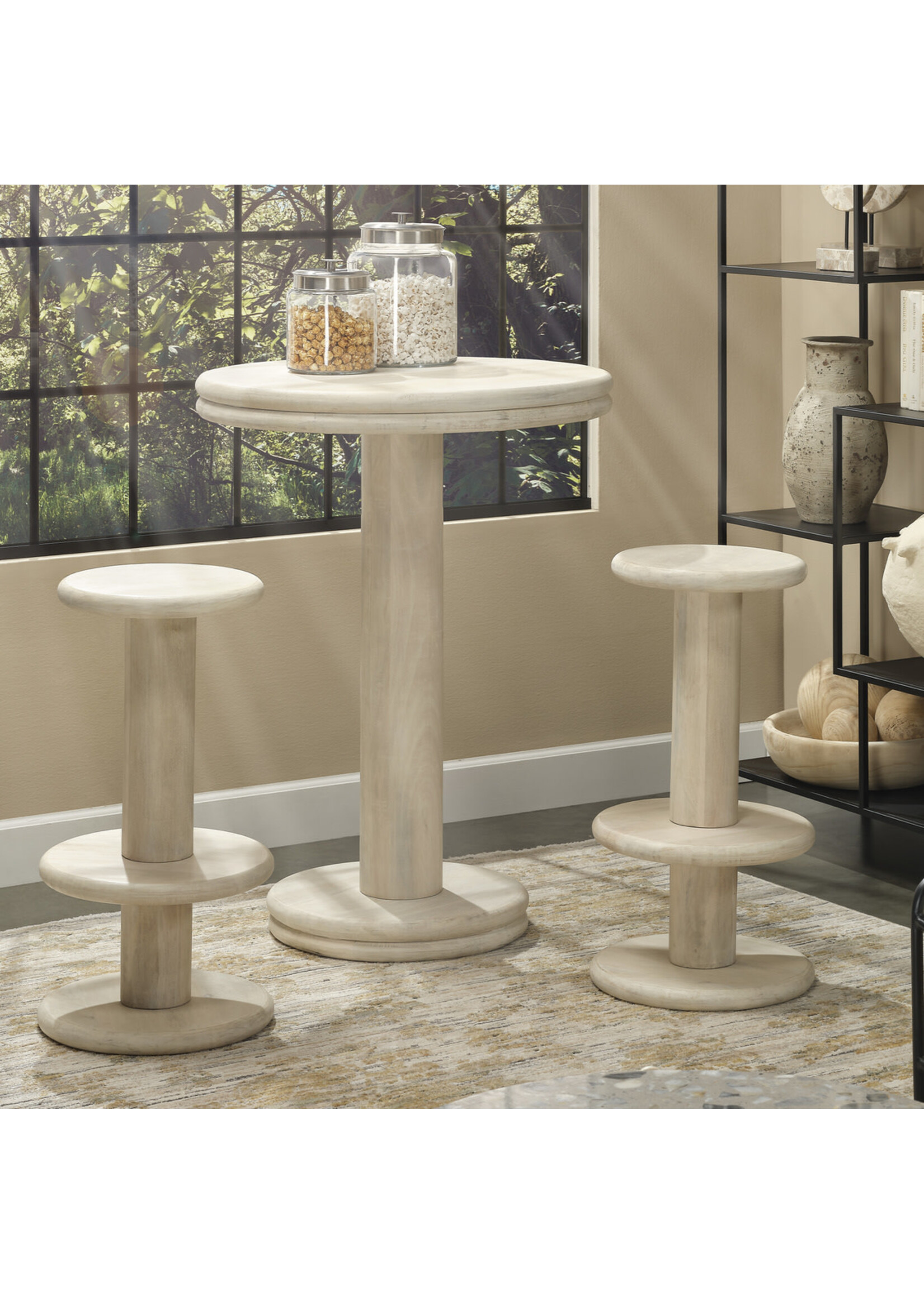 Jamie Young Company, Inc. Bourbon Bar Table, Bleached Mango Wood