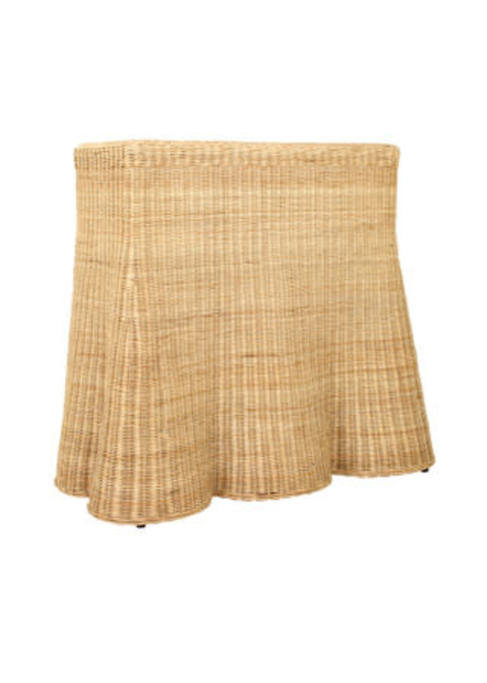 Jeffan Bonnie Rattan Scalloped Console Table, Natural