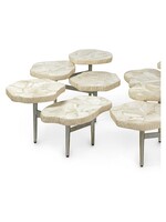 Palecek Merced Fossilized Clam 5 Top Table, 2 pieces