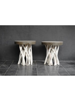 Clubcu Blaxsand Teak Branch and Concrete Side Table