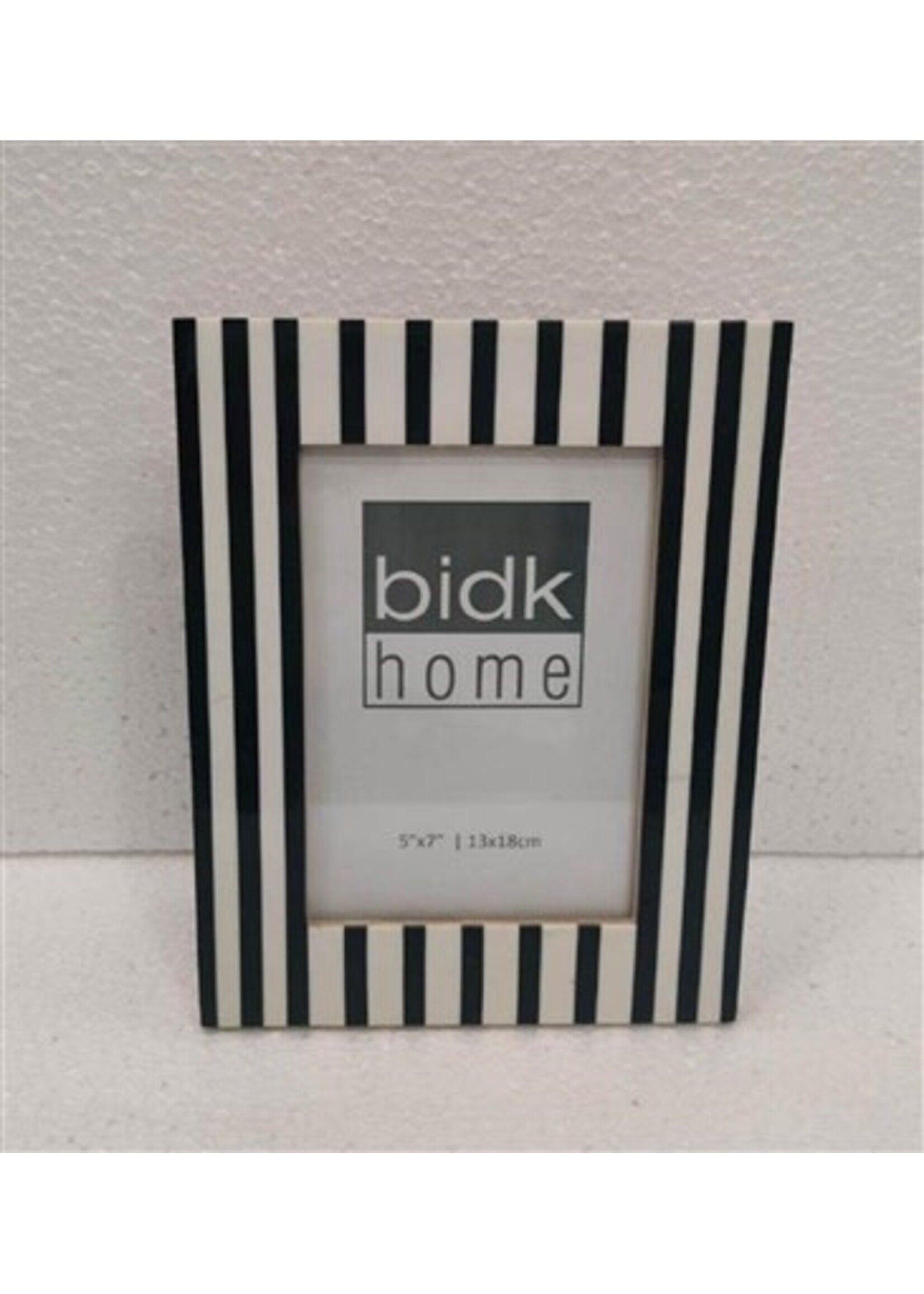 BIDK Home 5X7” Resin Frame Black and White Stripes - BLACK & WHITE