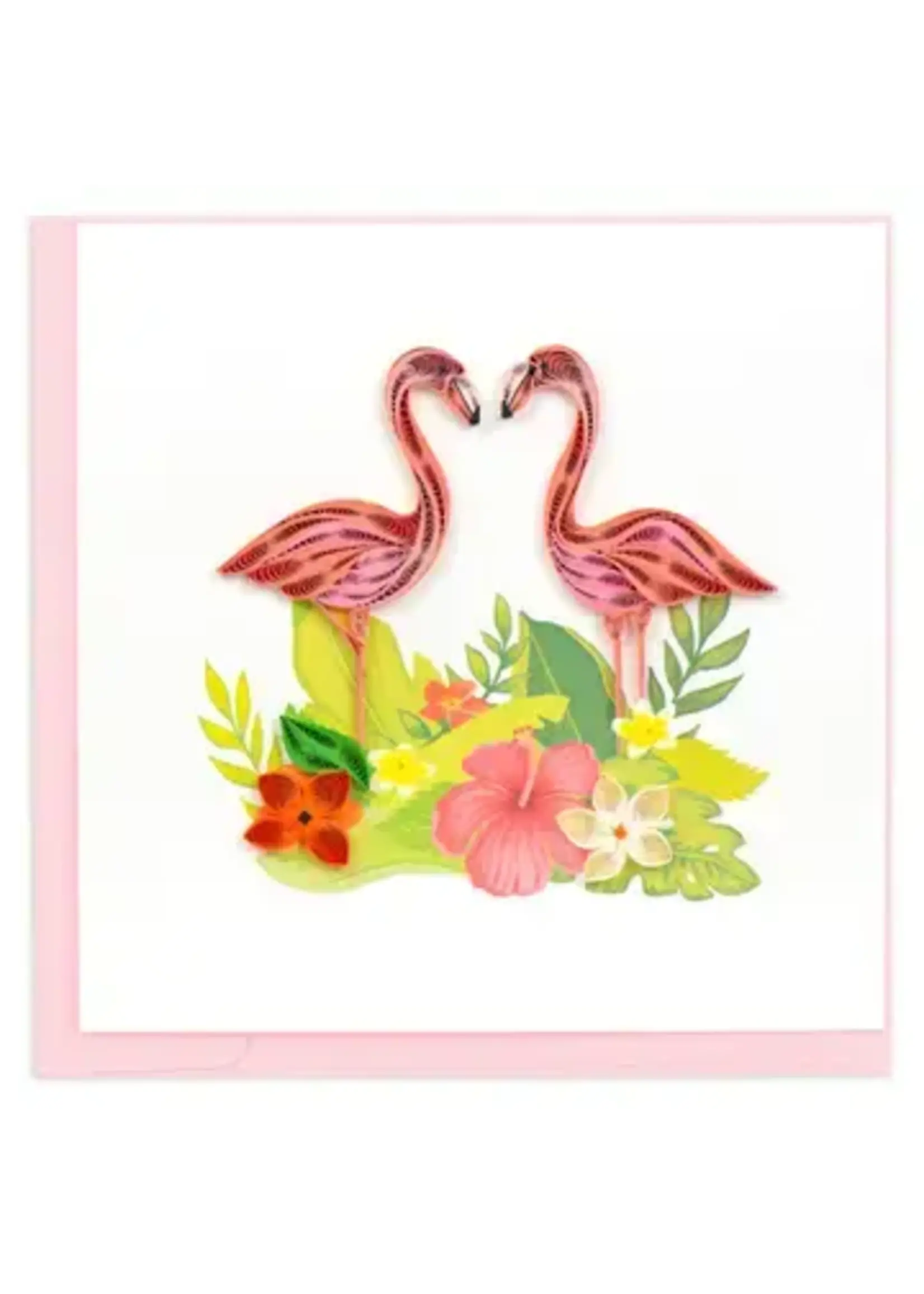 Quilling Cards Quilled Tropical Flamingos Greeting Card