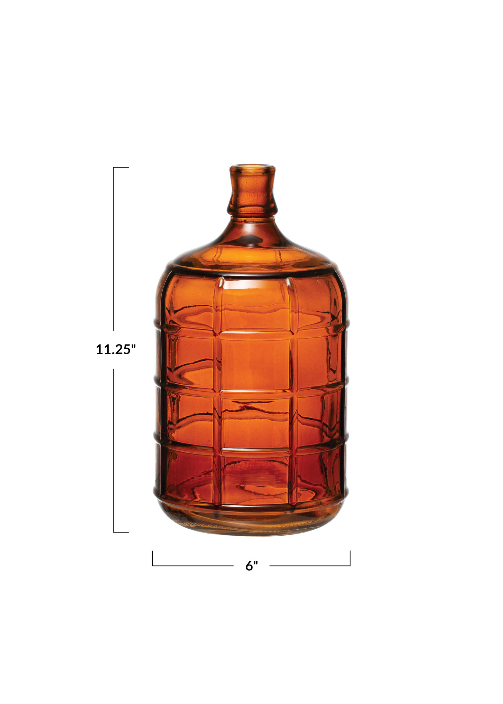 Creative Co-Op 10-1/2"H Glass Vintage Reproduction Bottle, Amber Color