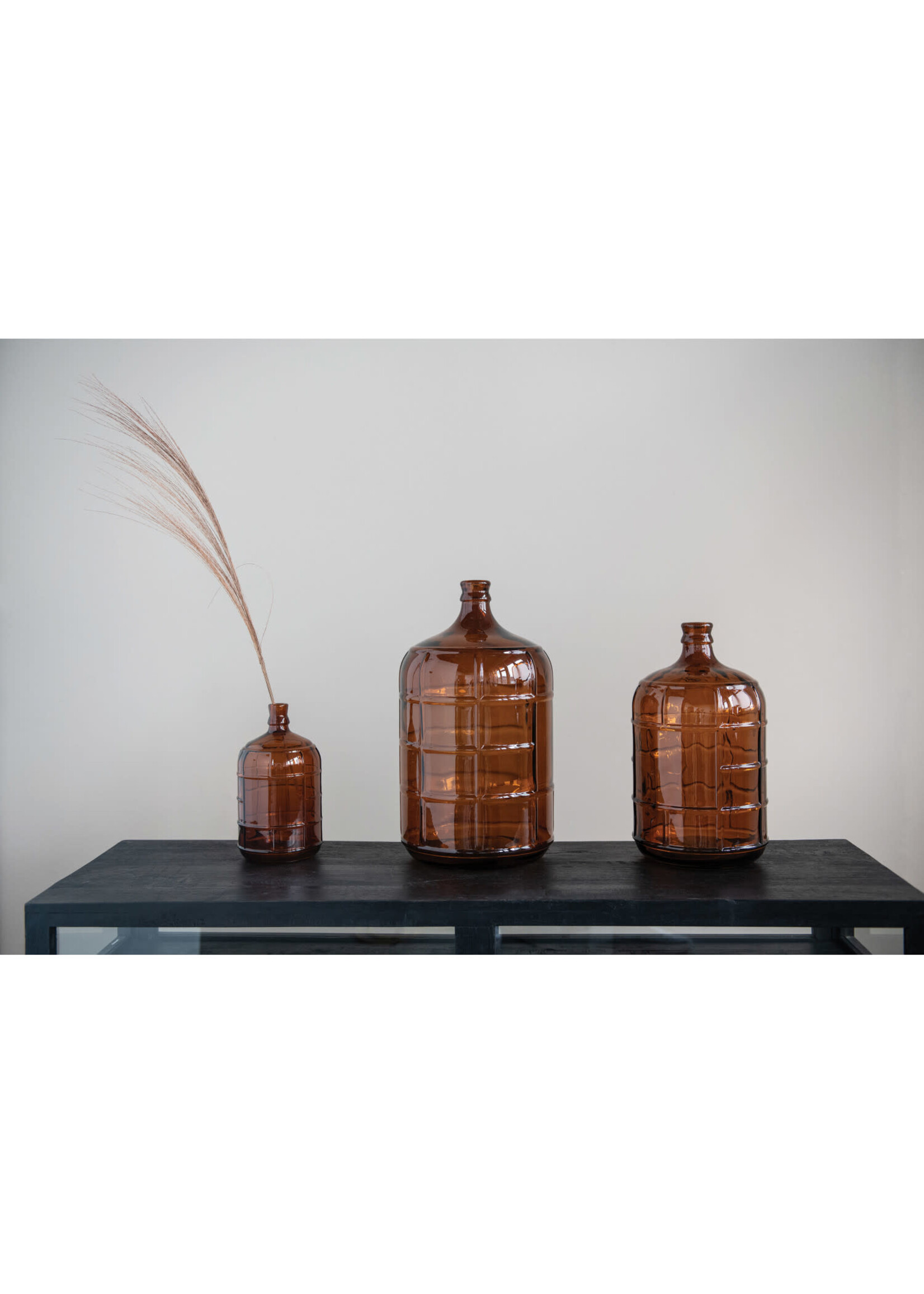 Creative Co-Op 10-1/2"H Glass Vintage Reproduction Bottle, Amber Color
