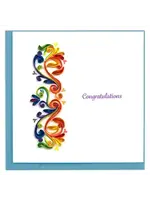 Quilling Cards Quilled Rainbow Swirl Congratulations Greeting Card