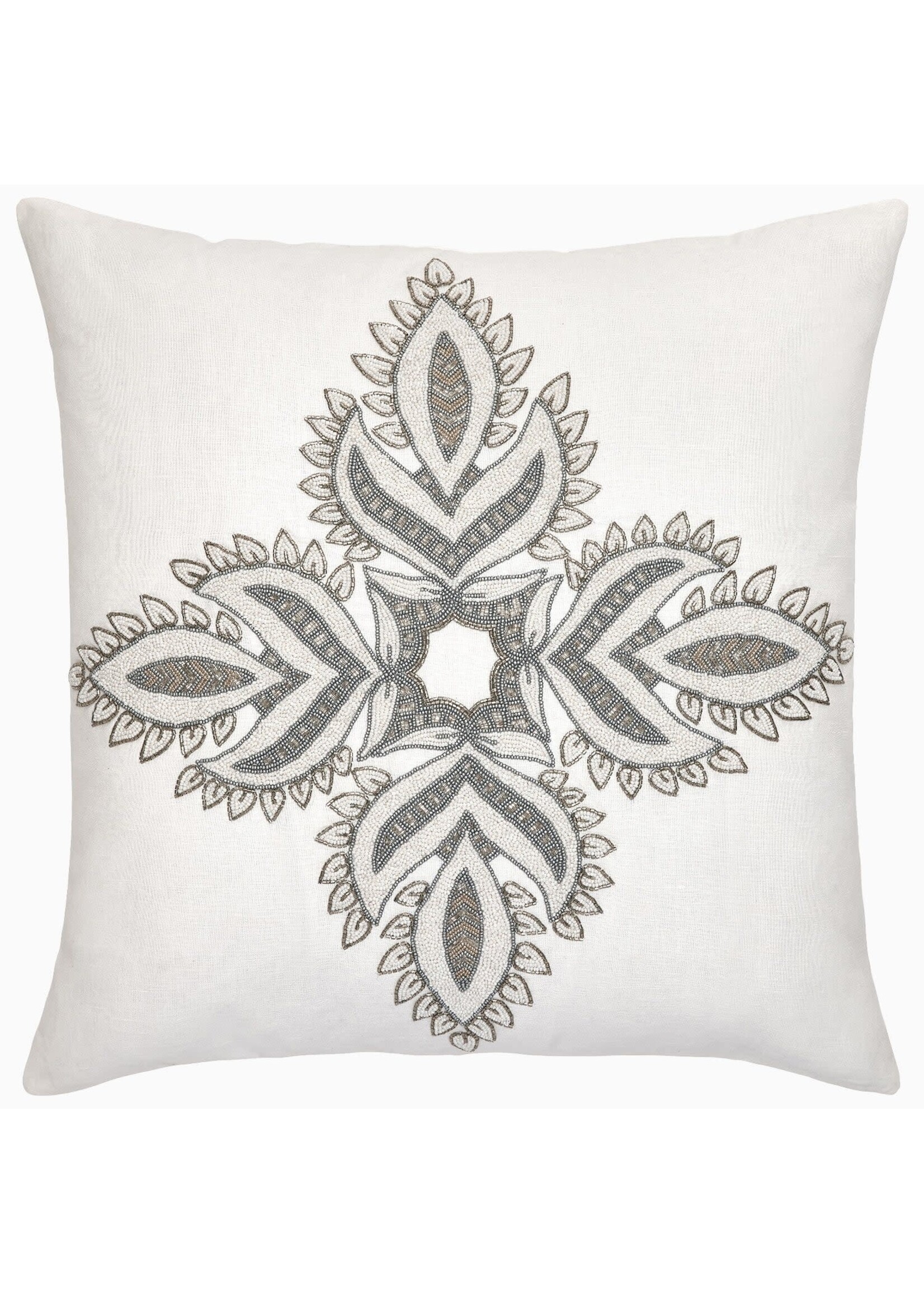 John Robshaw Textiles Beaded Verdin Decorative Pillow 22x22
