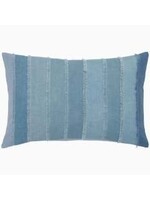 John Robshaw Textiles Fringed Light Indigo Kidney Pillow 12x18