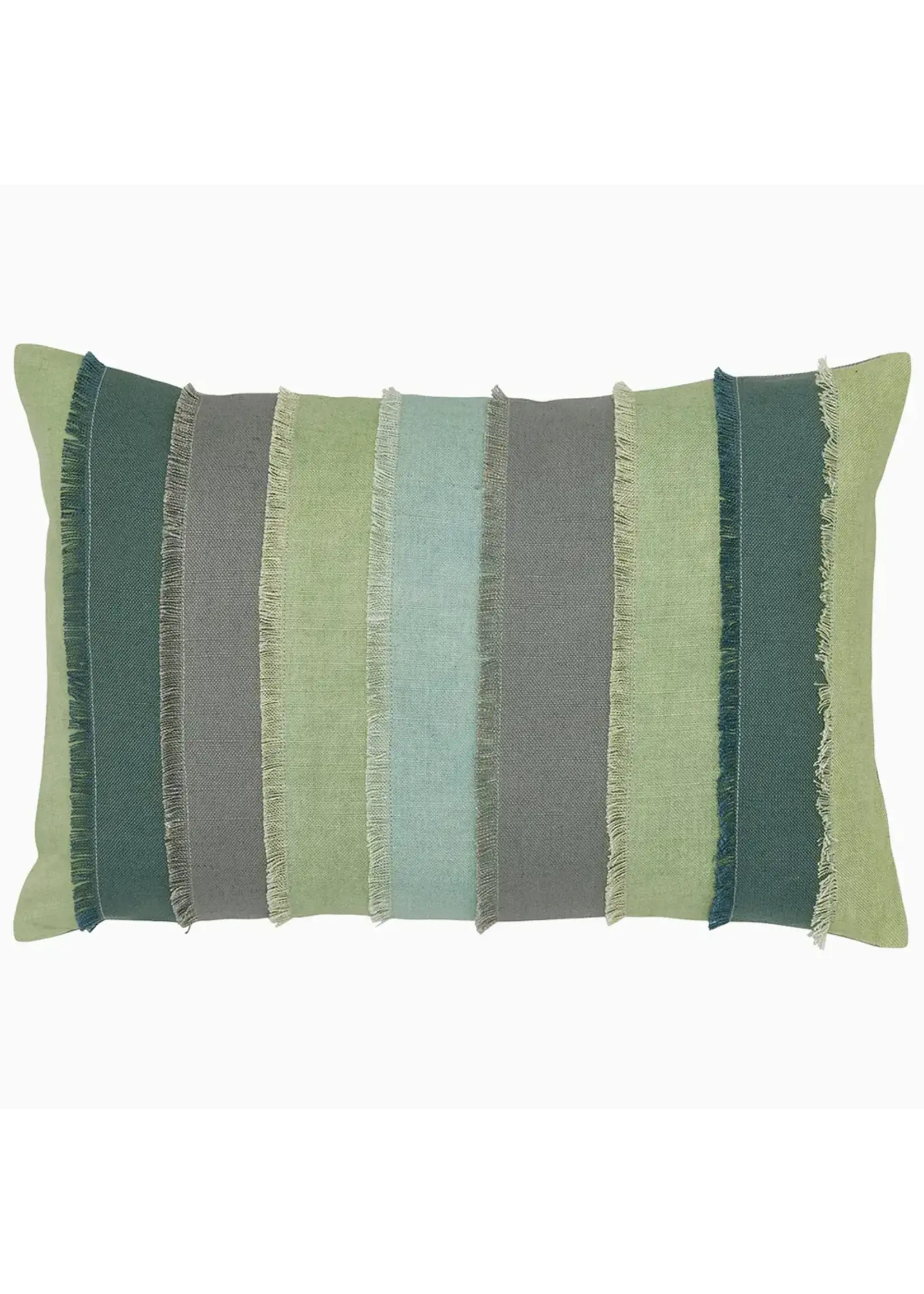 John Robshaw Textiles Fringed Sage Kidney Pillow 12x18