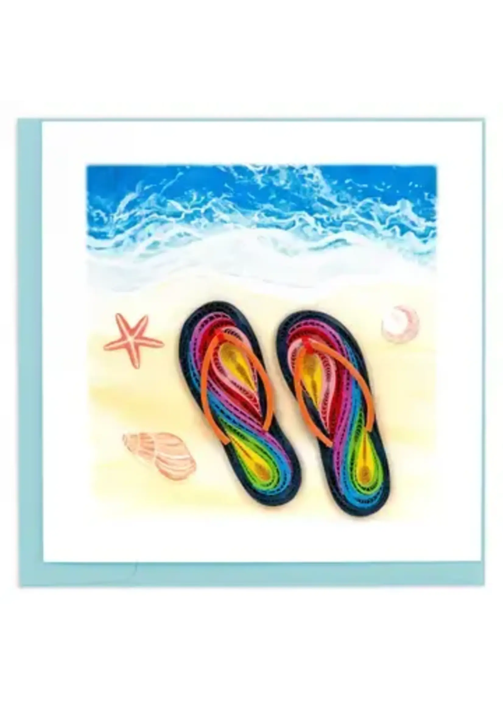 Quilling Cards Quilled Colorful Flip Flops Greeting Card